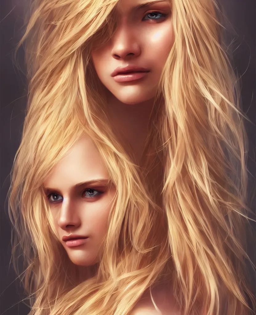 Prompt: a gorgeous female with long blonde hair in the style of stefan kostic, realistic, full body shot, wide angle, sharp focus, 8 k high definition, insanely detailed, intricate, elegant, art by stanley lau and artgerm, floating embers