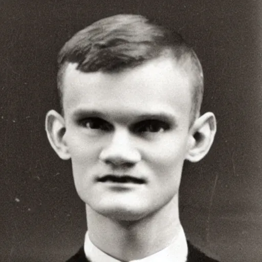 Prompt: Vitalik Buterin 1920s picture.