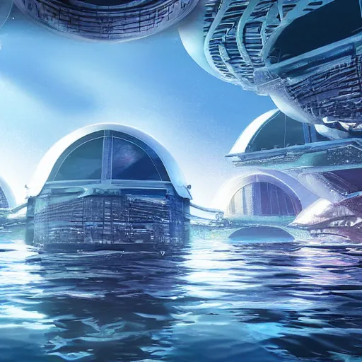 Prompt: futuristic underwater dome city, highly detailed, dramatic lighting, 4k,