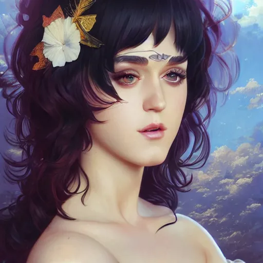 Image similar to ultra realistic illustration, katy perry anime, intricate, elegant, highly detailed, digital painting, artstation, concept art, smooth, sharp focus, illustration, art by artgerm and greg rutkowski and alphonse mucha and wlop