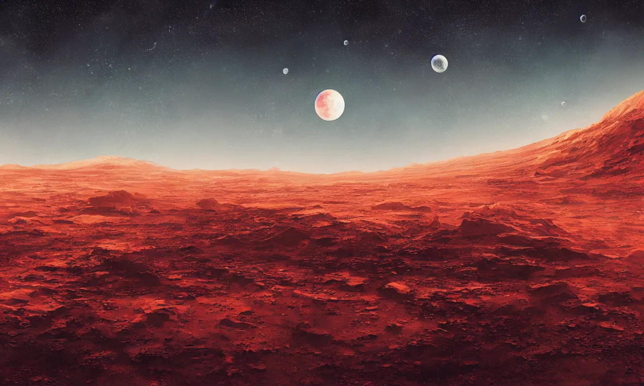 Image similar to mars and moon ground by alena aenami artworks in 4 k