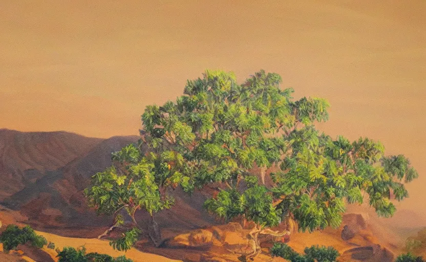 Image similar to a detailed painting of a cinnamon landscape