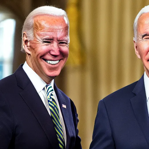 Prompt: joe biden as pac - man eating mike pence