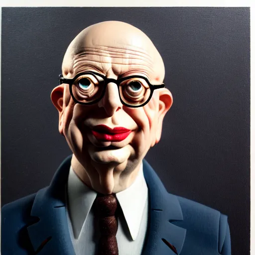 Image similar to portrait of klaus schwab by otto dix, junji ito, hr ginger, jan svankmeyer, beksinski, claymation, hyperrealistic, aesthetic, masterpiece