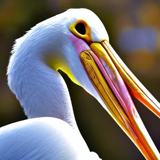 Image similar to awardwinning nature photography portrait of a white pelican in full flight as seen from below. extremely high detailed beak