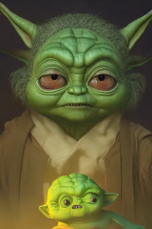 CUTEST and ADORABLE BABY YODA REALISTIC BABY YODA CARTOON CHARACTER MAGIC  HYPERDETAILED BABY YODA · Creative Fabrica