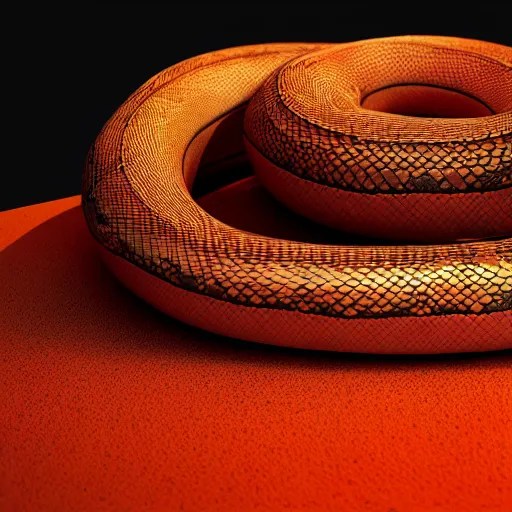 Prompt: a snake, raytraced, octane render, hyer - realistic