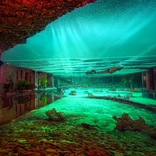 Image similar to underwater city long exposure