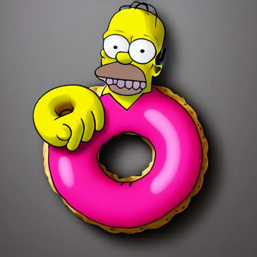 Image similar to homer simpson as a donut