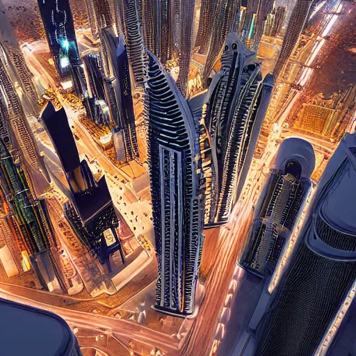 Prompt: dubai_metaverse_unreal 5_ultrarealistic_future cities_modern_architecture_detailed_night view