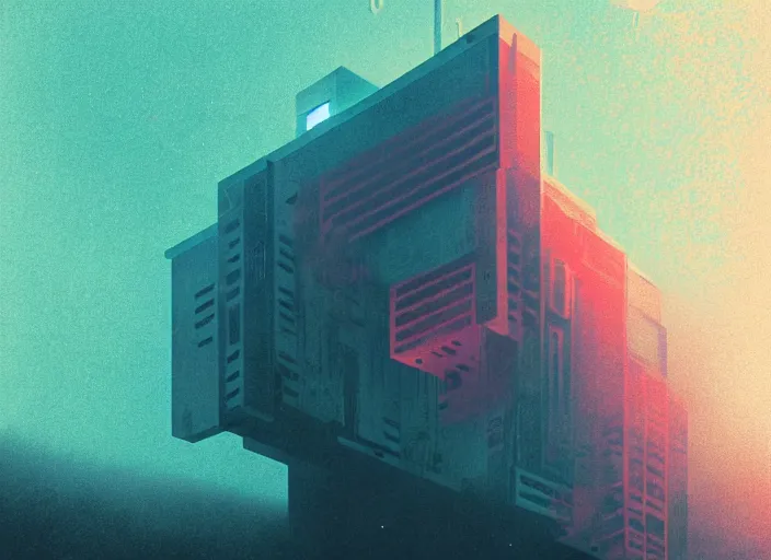 Image similar to exterior portrait of a space station, morning, colorful, modern art deco, mads berg, karolis strautniekas, christopher balaskas, stippled light, fog, moody, fine texture, editorial illustration, dramatic lighting, dynamic composition, detailed, matte print, dynamic perspective, muted color, sacred geometry