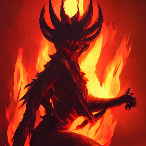 Prompt: bionic devil flames by greg rutkowski