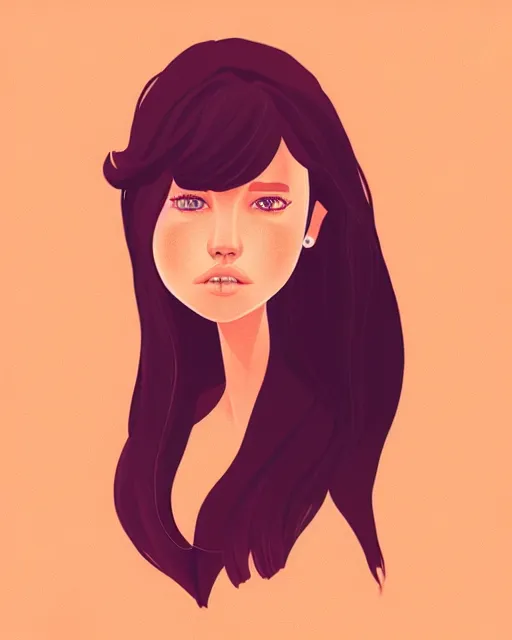 Image similar to girl artwork by cabu, golden hour, illustration, highly detailed, simple, smooth and clean vector curves, no jagged lines, vector art, smooth, artstation