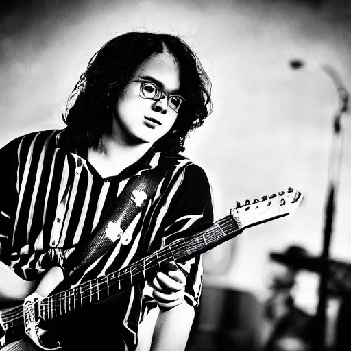 Image similar to teenage Benjamin Franklin at a mid-90s rock concert, XF IQ4, 150MP, 50mm, F1.4, ISO 200, 1/160s, natural light, Adobe Photoshop, Adobe Lightroom, photolab, Affinity Photo, PhotoDirector 365