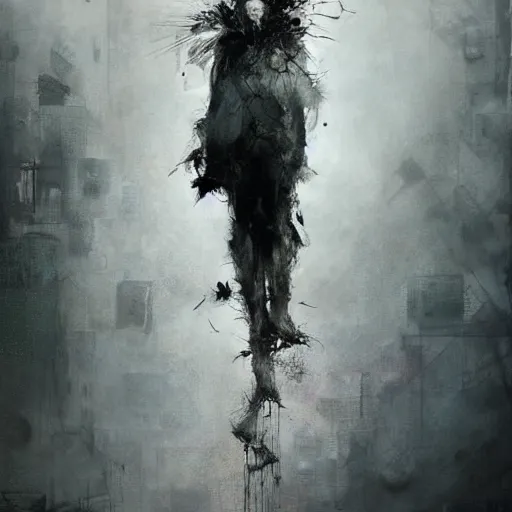 Image similar to ultra - realistic work with a suspended body in a metaphysical world, by emil melmoth zdzislaw belsinki craig mullins yoji shinkawa realistic render ominous detailed photo atmospheric by jeremy mann francis bacon and agnes cecile ink drips paint smears digital glitches glitchart