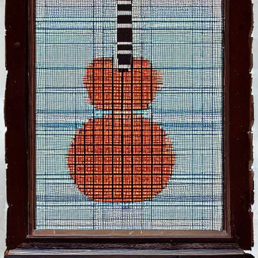 Image similar to russian fuzzy aquatic forest grid starling meat guitar baluster, by valentine hugo and william hogarth and eleanor vere boyle, cubist, fine art, # pixelart