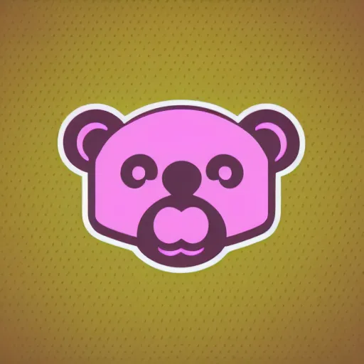 Image similar to iconic vector logo of cute cuddly pink bear with a podcast microphone, melodic, headphones, music, streaming, dreamy, isometric, adorable, octane render, golden ratio, 4k UHD, iconic design