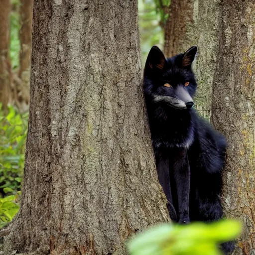 Image similar to a black fox in the wonder forest