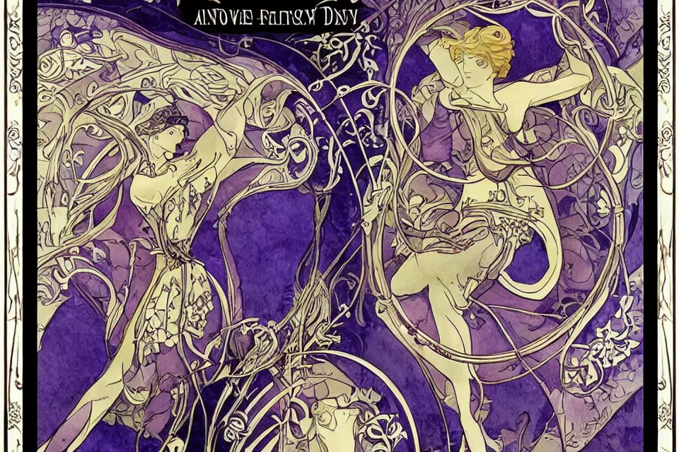 Image similar to art nouveau fantasy novel