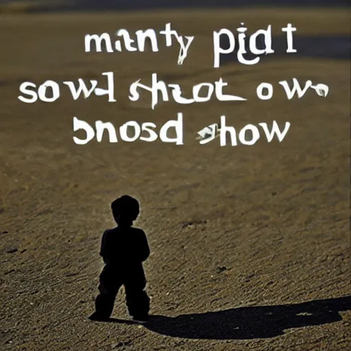 Prompt: small man cast big shadow