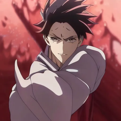 Image similar to handsome guy made by Ufotable studio high detailed, beautiful,, anime style, 4k , detailed, detailed face, high quality, smooth, sharp focus, beautiful scene, in demon slayer anime artstyle