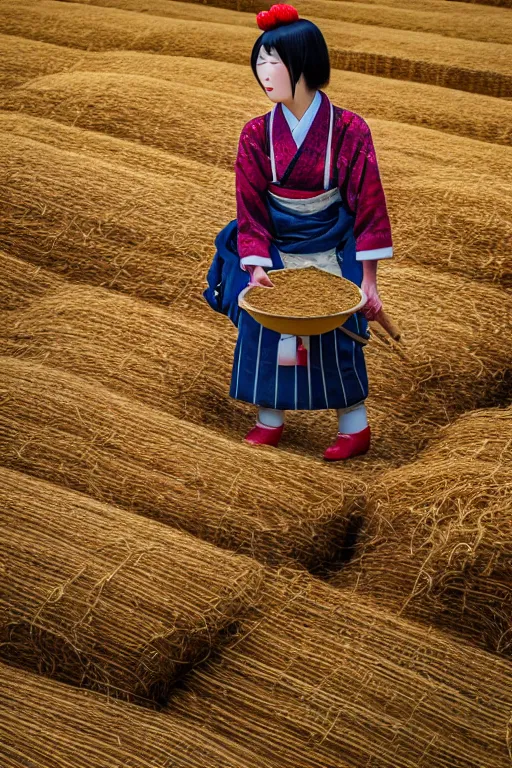 Prompt: japanesse farmer, cinematic view, bokeh, extreme detailed, vogue photo style, proportional, dynamic composition, details, intricate, comfort posse, smooth, sharp focus, body features, ultra realistic, award winning photo, captured by nikon d 8 5 0, 4 5. 7 mp lens, 4 k, full body.