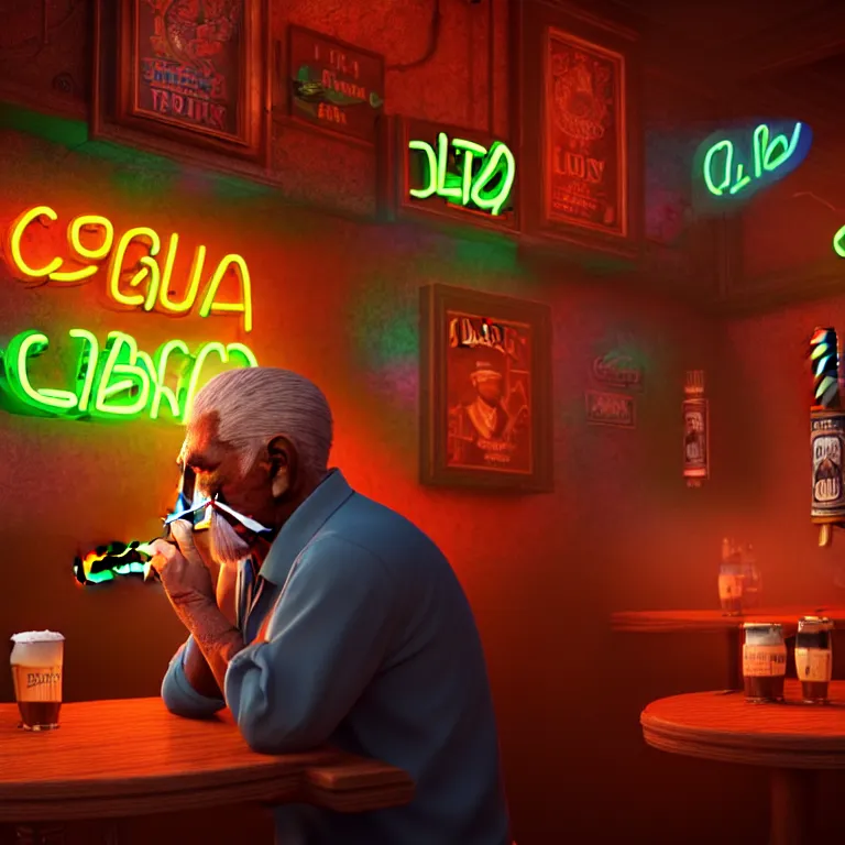 A intricately detailed portrait of an old cuban man stable diffusion