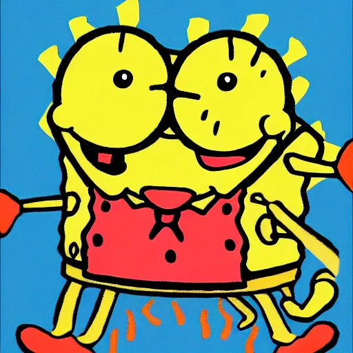 Image similar to spongebob in the style of louis wain