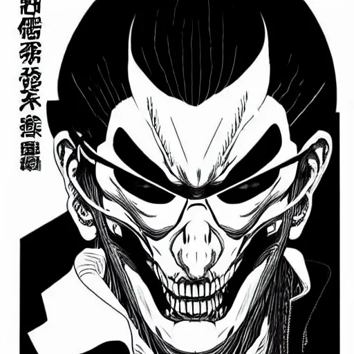 Image similar to Shinzo Abe looking sinister, by Tsutomu Nihei, highly detailed