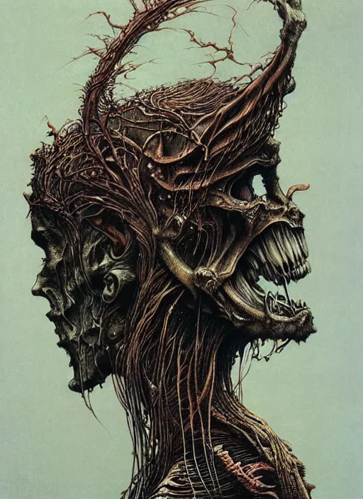 Image similar to a side view of spirit of bever, highly detailed, art by Ayami Kojima, Beksinski, Giger