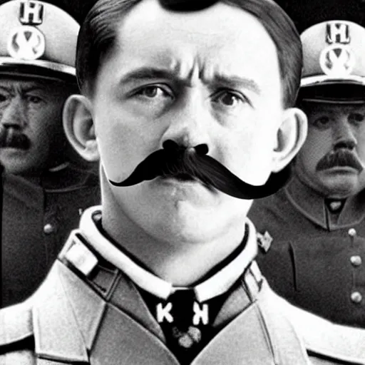 Image similar to tom holland as adolf hitler with mustache