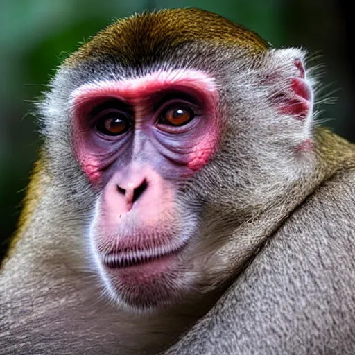 Prompt: Macaque with joker face