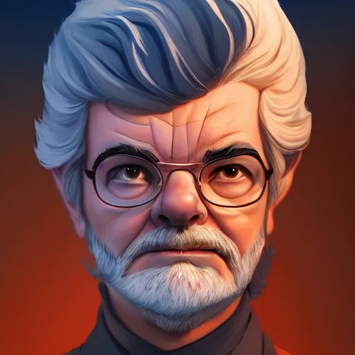 Prompt: face icon stylized minimalist george lucas, loftis, cory behance hd by jesper ejsing, by rhads, makoto shinkai and lois van baarle, ilya kuvshinov, rossdraws global illumination