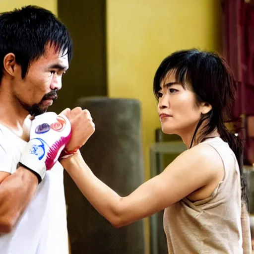 Image similar to ashita no joe with manny pacquiao as the main character