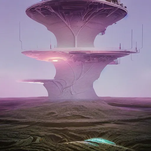 Prompt: A Landscape by Beeple and Jim Burns