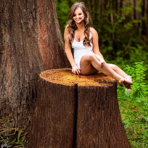 Image similar to a mocha, sitting on a tree stump, flikr photography