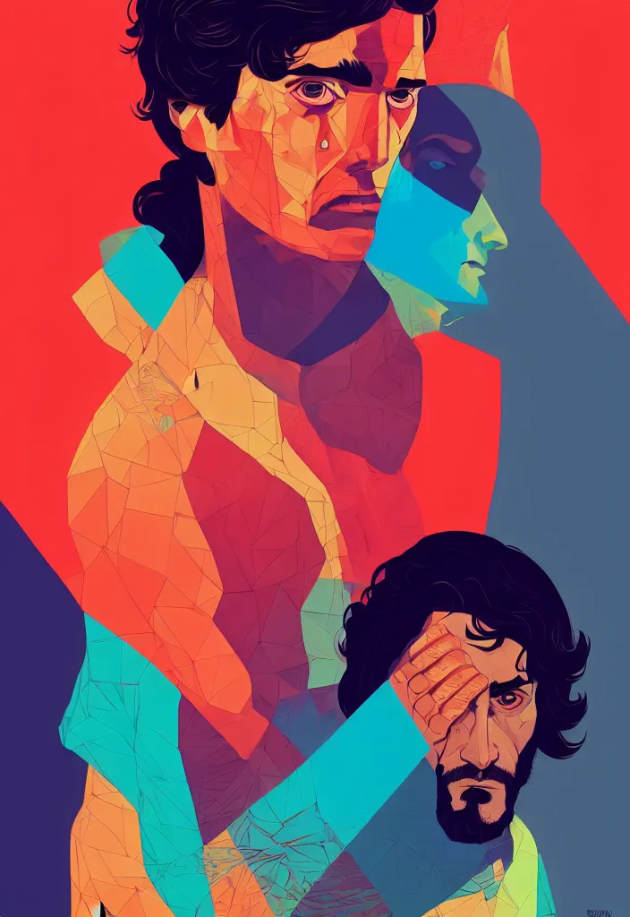 Prompt: Pedro Pablo Kuczynski with a chiseled Jawline and serious Look, upper body portrait, in the Style of Tomer Hanuka and Victo Ngai and Atey Ghailan, rimlight, vibrant colors, hard shadows, Comic Cover Art, trending on artstation