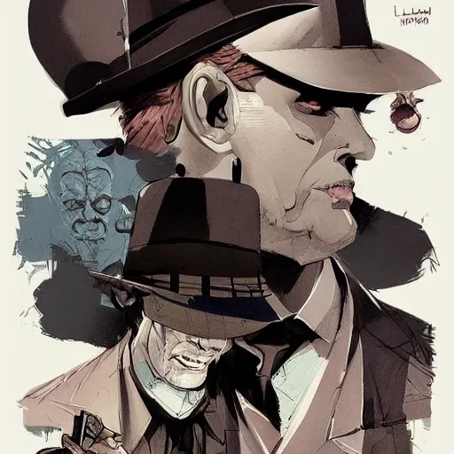 Image similar to a study of cell shaded portrait of detective noir concept art, llustration, post grunge, concept art by josan gonzales and wlop, by james jean, Victo ngai, David Rubín, Mike Mignola, Laurie Greasley, highly detailed, sharp focus, alien, Trending on Artstation, HQ, deviantart, art by artgem