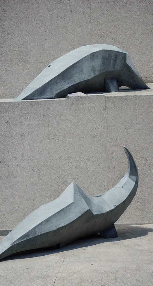 Image similar to a brutalist concrete whale sculpture, highly detailed, pentax photograph