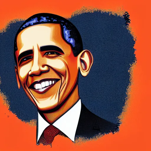 Prompt: illustration of obama by loish