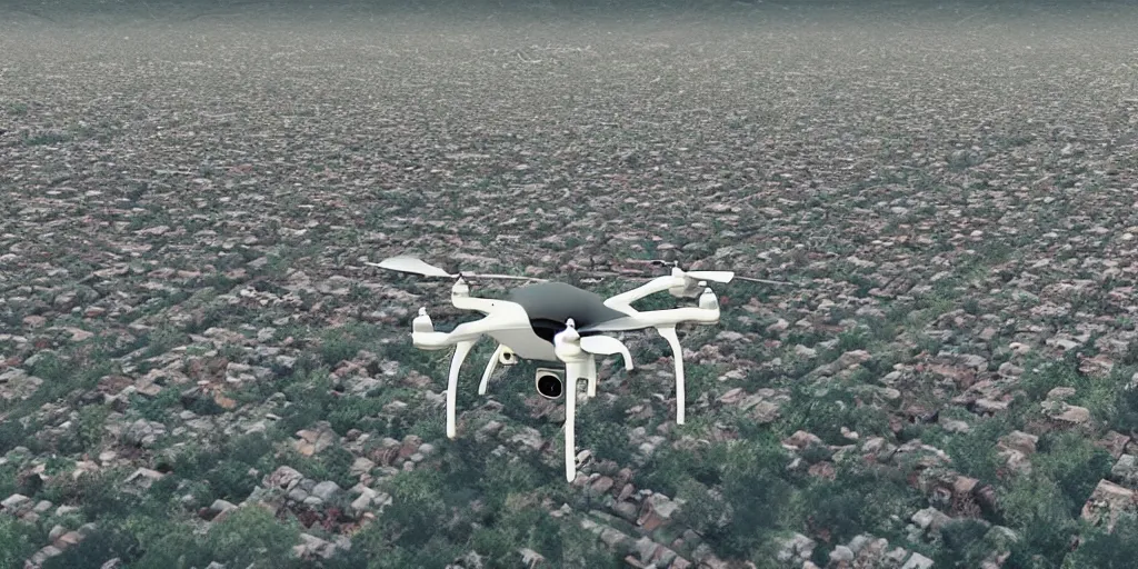 Prompt: a drone doing something beautiful for humanity, photorealistic