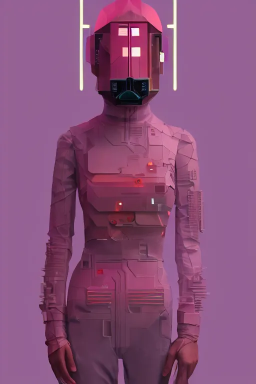 Prompt: full body video gamer, blade runner 2 0 4 9, scorched earth, cassette futurism, modular synthesizer helmet, the grand budapest hotel, glow, digital art, artstation, pop art, by hsiao - ron cheng