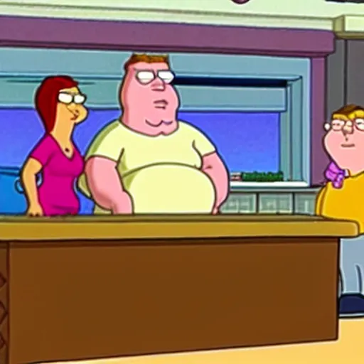 Image similar to family guy episode with fat chuck