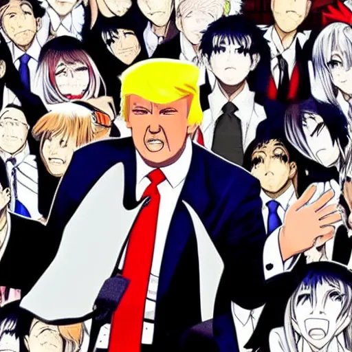 Prompt: donald trump as an anime character