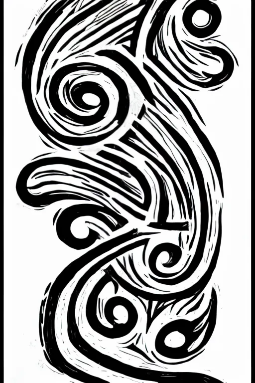 a thin swirling tribal tattoo design on paper, black | Stable Diffusion |  OpenArt