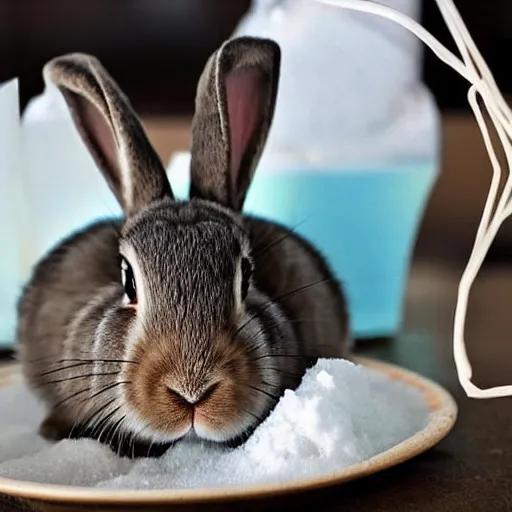 Image similar to a bunny rabbit cooking meth