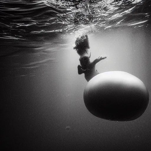 Image similar to pearl underwater, award winning black and white photography