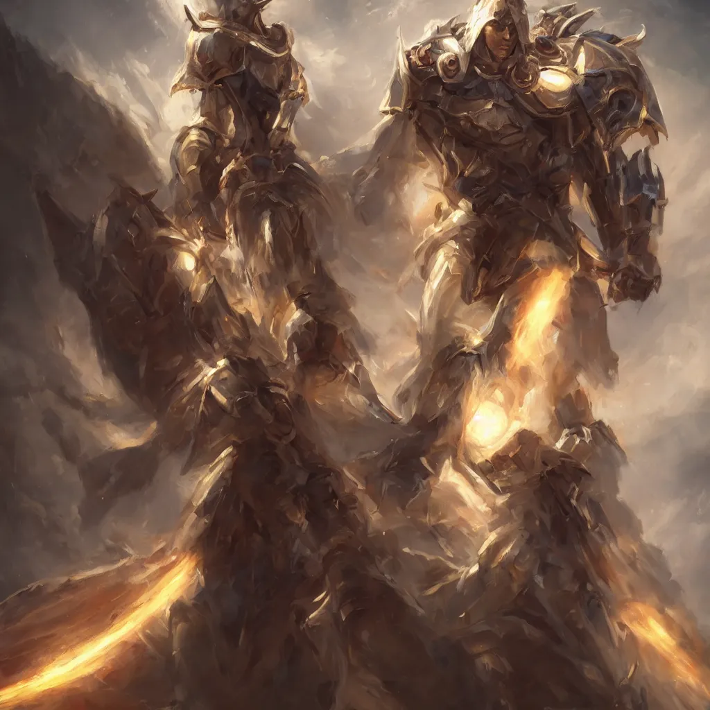 Image similar to light forged human paladin, artstation hall of fame gallery, editors choice, #1 digital painting of all time, most beautiful image ever created, emotionally evocative, greatest art ever made, lifetime achievement magnum opus masterpiece, the most amazing breathtaking image with the deepest message ever painted, a thing of beauty beyond imagination or words