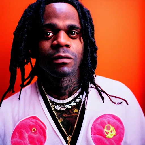 Prompt: Chief Keef dressed as Sailor Moon, portrait, 35mm film