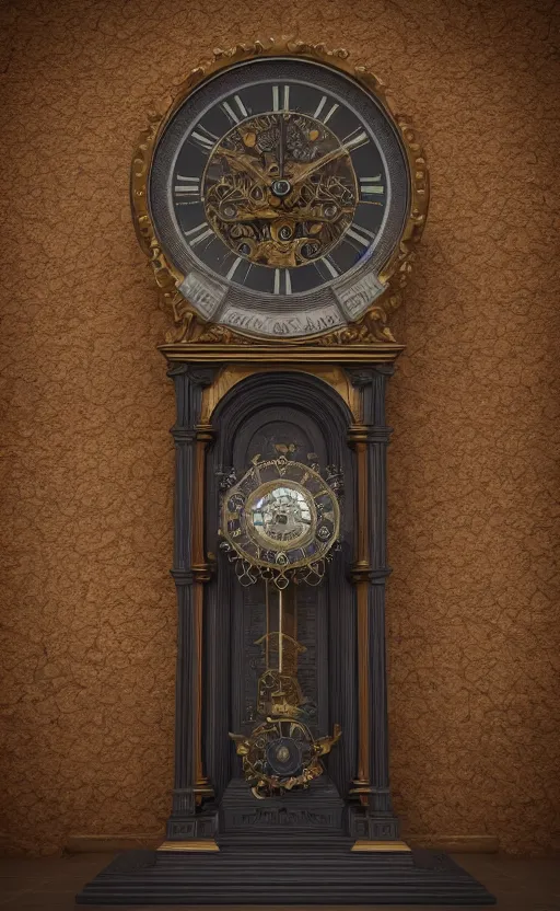 Image similar to Baroque clock, unreal engine, octane render